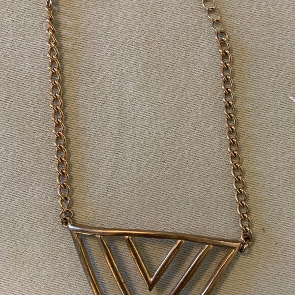 Vintage Boho geometric ring and bracelet connected jewelry set Gold tone OS - Picture 2 of 4